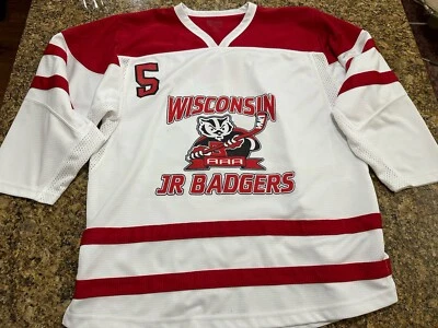 Wisconsin Jr Badgers Hockey Jersey Size Medium *See Description* - Image 1 of 4