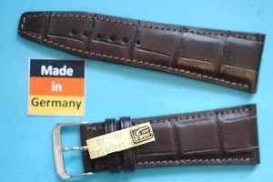 Correa reloj Louisiana cocodrilo 28/22mm marrón oscuro de Ríos de Alemania / 131 - Imagen 1 de 1