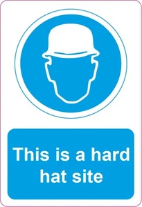 DIES IST EINE HARD HAT SITE Gesundheit und Sicherheit, Warnung, Erste Hilfe Schilder/Aufkleber - Bild 1 von 4