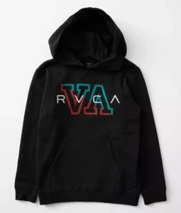 RVCA HAMPTON Boys' Pullover Hoodie - Black - Boys XL/16 - NWT - Picture 1 of 3