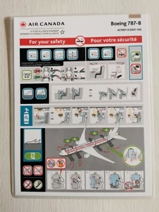 Safety Card Air Canada Boeing 787-8 - Bild 1 von 2