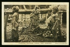 Vintage Postcard ~Carrying Bananas, Tanna, New Hebrides