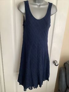 Apricot Cotton Navy Sleeveless Dress Size M/L BNWT