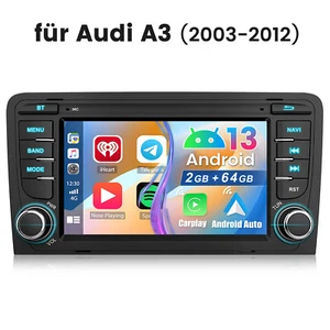 2+32GB Für AUDI A3 8P 2003-2012 Android 13 Autoradio Apple Carplay GPS Navi WIFI - Bild 1 von 18