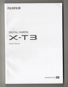 Fuji Fujifilm X-T3 Original Cámara Manual de instrucciones/Guía del usuario en inglés - Imagen 1 de 6