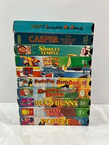 VHS LOT (10) Bugs Bunny Tweety Bird Casper Vintage Cartoons Kids Klassics - Imagen 1 de 8