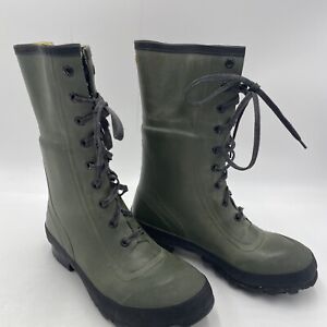 Rubber Boots Mens size 8 Steel Shank Lace-Up Made in the Japan Insulated