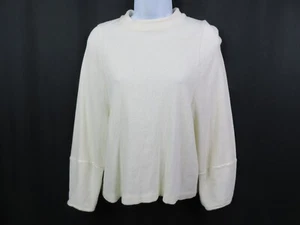 Texture & Thread Madewell Ivory Pullover Top S Mock Ribbed Knit Long Sleeve - Picture 1 of 9