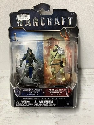 Pack de 2 minifiguras de World of Warcraft. Horde Warrior Vs Alliance Soldier Nuevo Foto 1 de 4