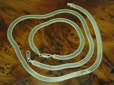 925 Argento Sterling Set Gioielli Composto Da Di Collier & Bracciale / 20,9g - Immagine 1 di 3