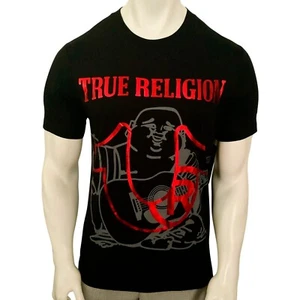 NUEVO CON ETIQUETAS TRUE RELIGION PRECIO DE VENTA SUGERIDO POR EL FABRICANTE $59.99 CAMISETA PARA HOMBRE NEGRA CUELLO REDONDO MANGA CORTA M L XL - Imagen 1 de 7