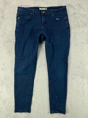 Pantalones de mezclilla para mujer Forever 21 29x29 azules cónicos lavado oscuro elásticos mediados 30x29 Foto 1 de 4