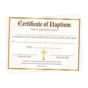 YHNTGB 50Pcs Baptism Certificates for Church Blank Baby Dedication Award for Sho - Picture 1 of 12