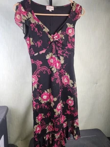 Heart Soul Kleid schwarz rosa Blumen Small A11 - Bild 1 von 5