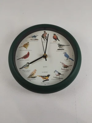 Reloj de Pared 8" Song Bird Sound 1997 MFA Cuarzo Canta On Hour Audubon Funciona  Foto 1 de 4
