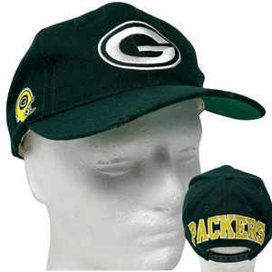 Vintage Distressed Green Bay Packers Wool Hat Cap Green 90s American Needle NFL - Picture 1 of 16