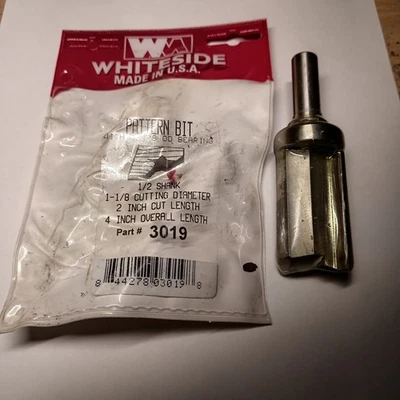 Broca de patrón de enrutador de lado blanco parte # 3019 vástago de 1/2", diámetro de corte de 1-1/8 Foto 1 de 4