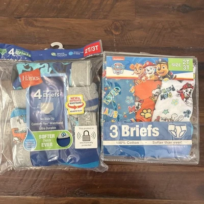Toddler Boy Underwear Nickelodeon Paw Patrol Briefs 2T 3T + 4 Hanes Tagless NEW - Image 1 of 4