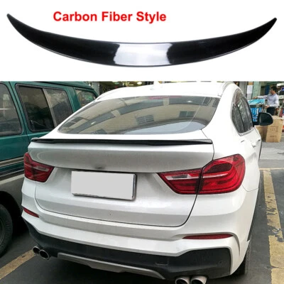 Rear Trunk Spoiler Fits 2014-2017 BMW X4 F26 P-Style Carbon Fiber Style ABS Foto 1 de 4