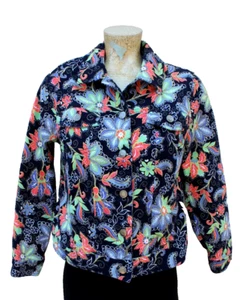 Chaqueta para mujer Appleseed Petite mediana PM multicolor cachemira floral con botones - Imagen 1 de 3