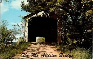 Postcard Rockville Indiana The McAllister Covered Bridge Little Raccoon Crk. UNP - Picture 1 of 2