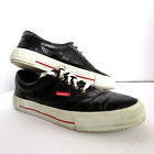 Burberry Skate Crocco Sneakers Black Leather Lace Up Size 13 Us / 46 Eu-Spain