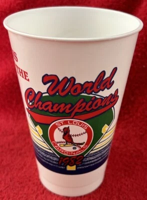 St Louis Cardinals 1982 World Champions VTG Plastic Cup Beer Soda Busch Stadium - Image 1 of 4