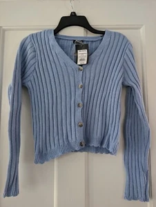 ART CLASS Light Bl Ribbed-Knit Long-Sleeve Cropped Cardigan Sweater Girls XXL - Picture 1 of 5