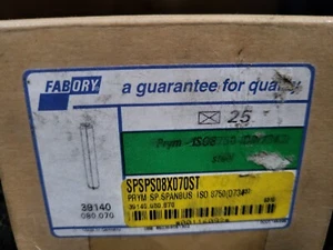 Fabory GROOVED PIN Prym SP SPANBUS ISO8750 DIN1343 Stahl Steel 12 Stück - Bild 1 von 2