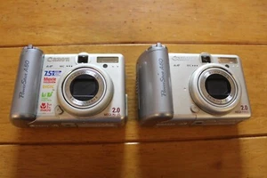 Canon PowerShot A60 lot of 2 Digital Camera **NOT WORKING FOR PARTS!** - Picture 1 of 4