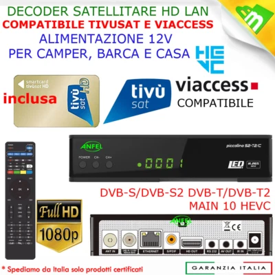DECODER FULL HD CON TESSERA TIVUSAT INCLUSA ,DECODER BWARE COMBO JB007 - Immagine 1 di 4