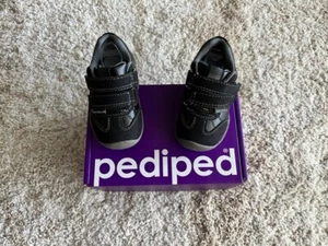 New In Box Pediped GEHRIG Boys Black Leather Shoes Sneakers size 5 US/20 EU - Picture 1 of 3