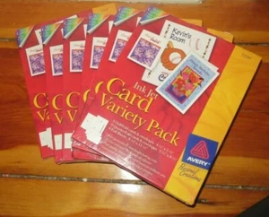 6 sealed / NEW packs - Avery Ink Jet Card Variety Pack 3200 cards / envelopes - Picture 1 of 2