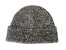 NWOT $125 Rag & Bone Roscoe Ribbed Merino Wool Watch Cap Beanie Hat Black & Grey