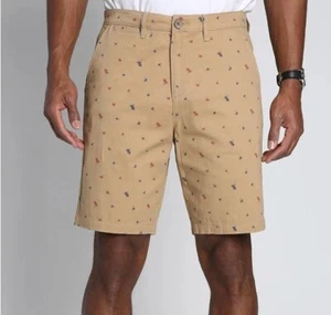 NUOVO Jachs New York stampato chino corto 9" cucitura interna stampa albero kaki scuro taglia 33 - Foto 1 di 4