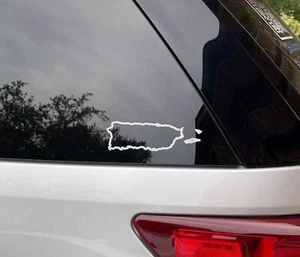 2 Stück Puerto Rico Karte Auto Aufkleber Vinyl Sticker weiß - Bild 1 von 8