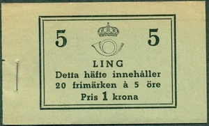 SUECO H38BC (Scott 292b) 5 ore Ling, p. 3+4 lados, folleto completo, más escaso - Imagen 1 de 1