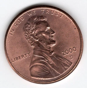 USA 1 Lincoln Memorial Cent 2000 D - Bild 1 von 2