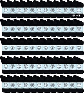 72 Pack of Kids Premium Cotton Crew Socks Black Size 6-8 Boys Crew Sock - Picture 1 of 7