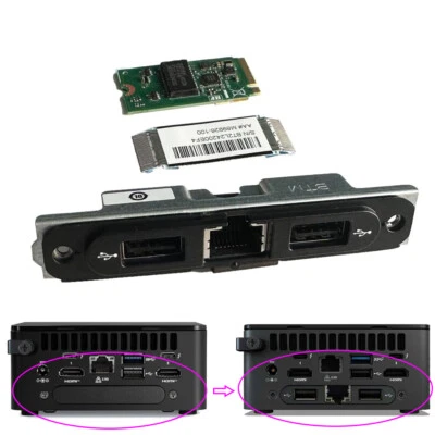 Extend 2.5Gb RJ45 LAN Port USB 2.0 Ports for Intel NUC 11/12/ 13 Tall Model - Image 1 of 4