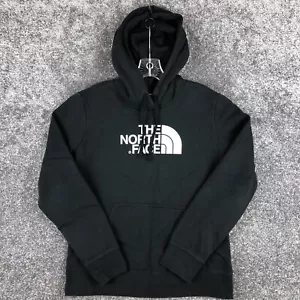 The North Face Hoodie Women Size Medium Black Graphic Pullover Sweatshirt - Picture 1 of 10