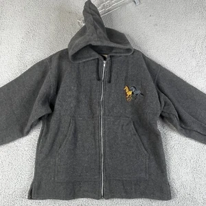 Vintage Earth Ragz Hoodie Herren Large grau Pferd Stickerei Full Up Pullover Sweatshirt - Bild 1 von 22