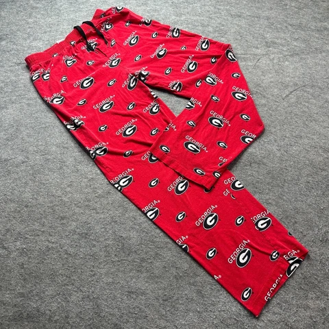Georgia Bulldogs Pajama Pants Men S Red Black Sideline Apparel Cotton Cover