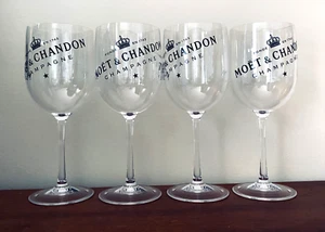 Moet & Chandon Champagne Clear Acrylic Party Goblets SET OF FOUR (4)-USA SHIPPER - Picture 1 of 7