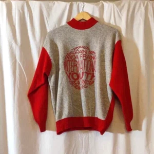 Vintage Benetton Ladies Knit Sweater Red and Grey - Size (EU) 48 med/large - Picture 1 of 14