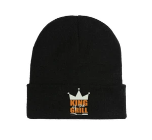 King Of The Grill Funny Embroidered Beanie Hat Cap Winter Fall Soft Comfortable - Picture 1 of 3