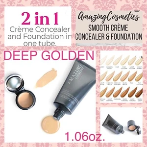 Amazing Cosmetics Smooth Creme Concealer Foundation Duo 1,06 Unzen DEEP GOLDEN NEU - Bild 1 von 12