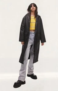 Topshop Womens Black Coat RRP £75 - Picture 1 of 23