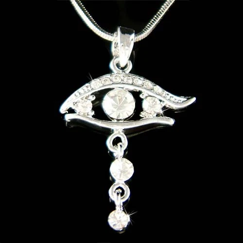 Occhio Di Horus Ra IN Swarovski Cristallo Malocchio Egitto Lacrima Collana Nuova - Immagine 1 di 1