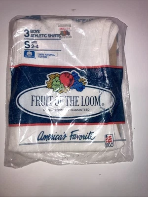 Vintage White Fruit Of Loom Boys Athletic Shirts Size Small ,3 SHIRTS - Image 1 of 4